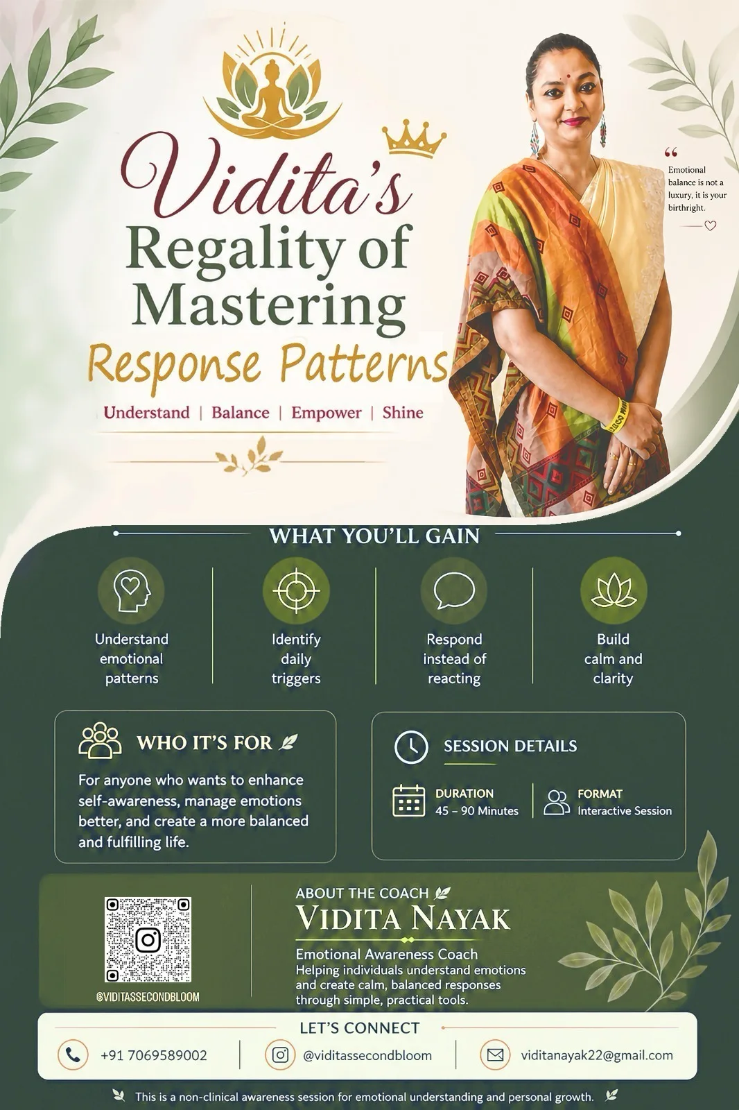 Vidita's response pattern workshop promotional artwork